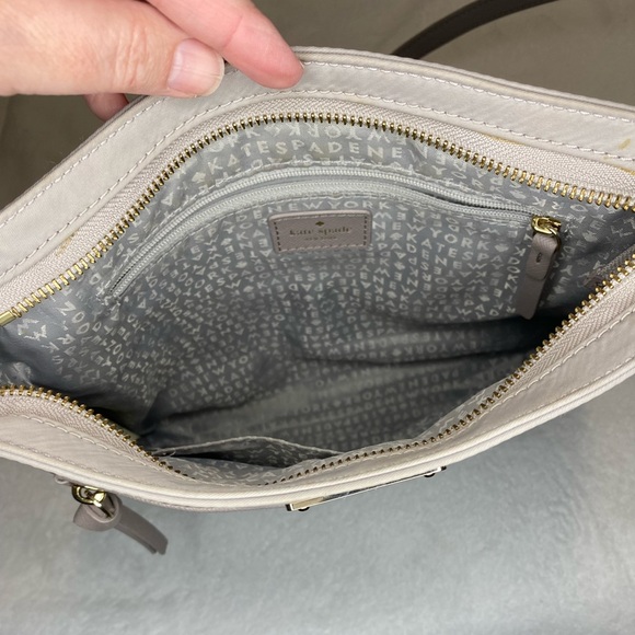 Kate Spade Nylon Crossbody Beige Taupe callouts listed - Picture 3 of 14